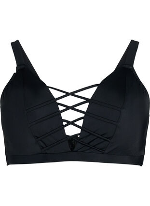 Zizzi Narukoristeinen bikiniyläosa, Black, Packshot image number 0