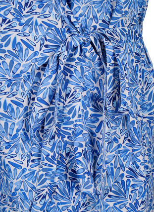 Zizzi Flash – Lyhythihainen kietaisumekko, White Blue AOP, Packshot image number 3