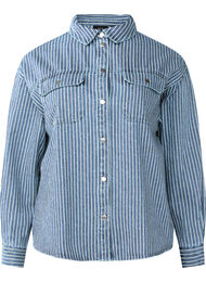 Raidallinen farkkupaita, jossa on rintataskut, Light B.Denim Stripe