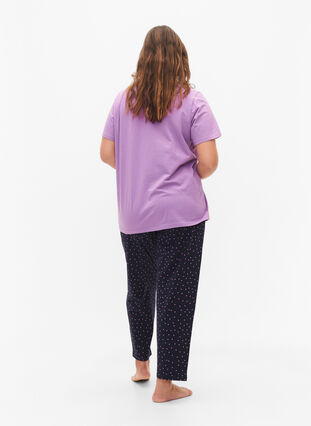 Zizzi Puuvillaiset pyjamahousut printillä, Night Sky Dot, Model image number 1