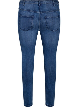 Zizzi Erittäin kapeat kulutuskäsitellyt Amy-farkut, Blue Denim, Packshot image number 1