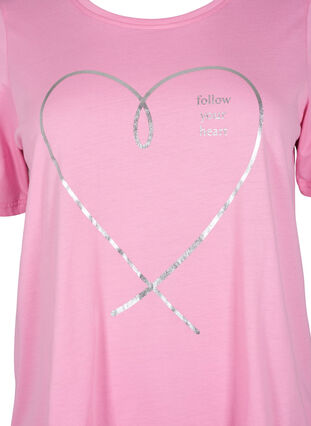 Zizzi FLASH - T-paita kuvalla, Begonia Pink, Packshot image number 2