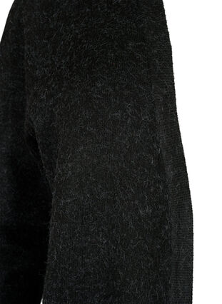 Zizzi Kirjava neuletakki taskuilla, Dark Grey Melange, Packshot image number 2