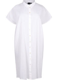 Pitkä paita puuvilla-pellavasekoitteesta, Bright White, Packshot