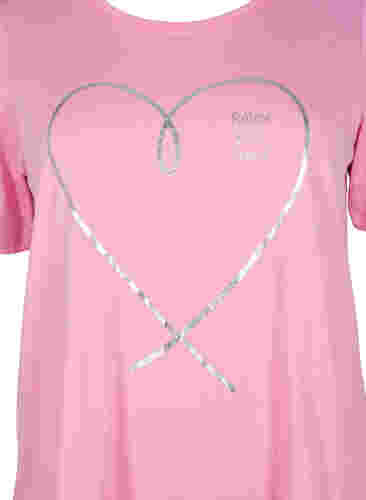 FLASH - T-paita kuvalla - Vaaleanpunainen - Koot 42-60 - Zizzi