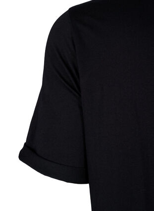 Zizzi Puuvillainen t-paitamekko, Black, Packshot image number 3