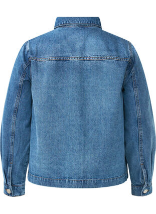 Zizzi Farkkupaitatakki taskuilla, Blue Denim, Packshot image number 1