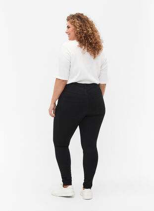 Zizzi Super slim Amy-farkut korkealla vyötäröllä, Black, Model image number 1