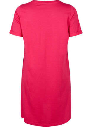 Zizzi Puuvillainen t-paitamekko, Bright Rose, Packshot image number 1