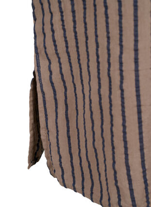 Zizzi Raitainen puuvillamekko 3/4-hihoilla, Falcon/Navy Stripe, Packshot image number 3