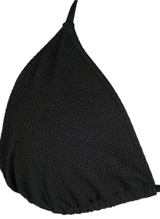 Zizzi Kreppikuosiset kolmiomalliset bikinirintaliivit, Black, Packshot image number 2