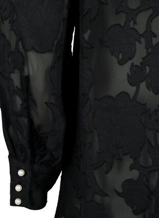 Zizzi Jacquard-paita helminapeilla, Black, Packshot image number 3