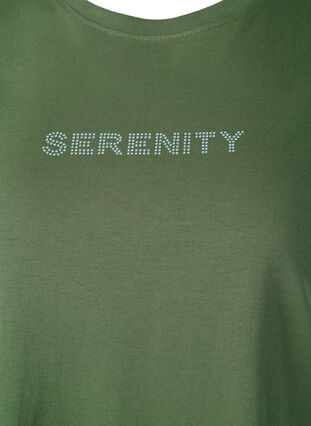 Zizzi Luomupuuvillasta valmistettu t-paita tekstillä, Thyme SERENITY, Packshot image number 2