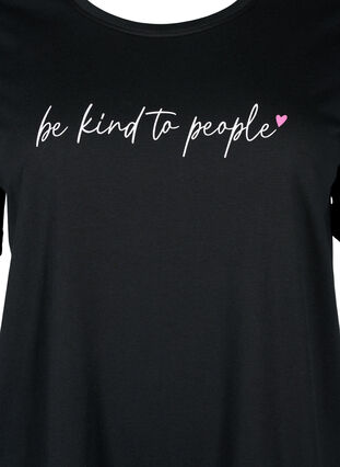 Zizzi FLASH – kuviollinen t-paita, Black Be Kind, Packshot image number 2