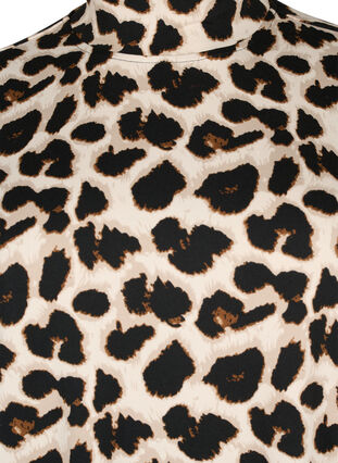 Zizzi FLASH – Pitkähihainen mekko poolokauluksella, Leopard AOP, Packshot image number 2