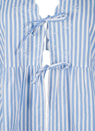 Zizzi Raidallinen pusero, jossa on avoin etuosa ja kirjottuja yksityiskohtia, C. Blue White Stripe, Packshot image number 2