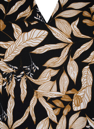Lehtikuvioitu pusero, jossa on V-pääntie, Black Leaf AOP, Packshot image number 2