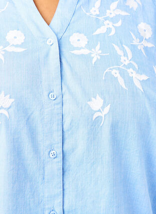 Zizzi Puuvillainen paitapusero kirjailluilla kukilla, Vista Bl. W. White, Model image number 2