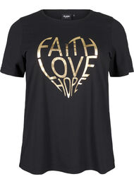 FLASH – kuviollinen t-paita, Black Gold Faith