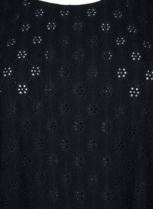 Zizzi Lyhythihainen pusero, jossa on reikäkuvio, Black, Packshot image number 2