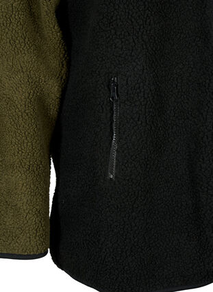 Zizzi Teddykangas-takki, jossa on kontrastivärit, Forest Night comb., Packshot image number 3