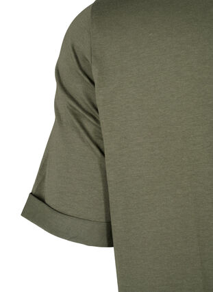 Zizzi Puuvillainen t-paitamekko, Thyme, Packshot image number 3