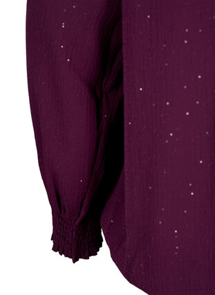 Zizzi FLASH - Pitkähihainen pusero, jossa on smokkaus ja kimalletta.	, Purple w. Silver, Packshot image number 3