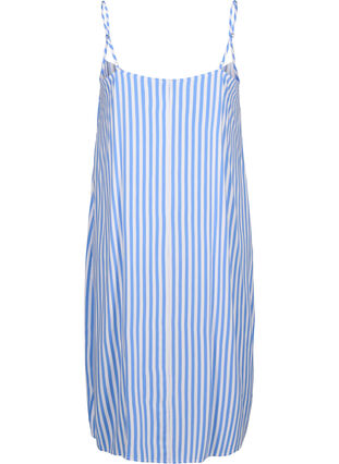 Zizzi FLASH - Raidallinen nauhaolkainmekko viskoosista, L. Blue White Stripe, Packshot image number 1