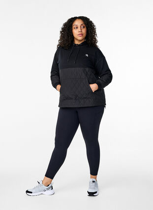 Zizzi Hupullinen ja tikattu collegepaita, Black, Model image number 3